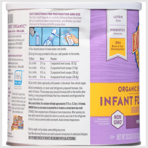 Earth's Best Sensitivity Infant Formula Powder with Iron Milk-Based Powder