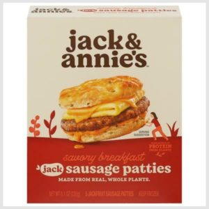 jack & annie's Jackfruit Sausage Patties, Savory Breakfast