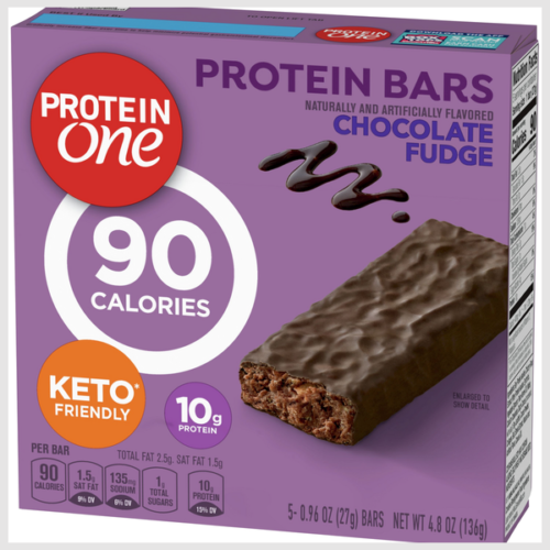 Protein One Chocolate Fudge 90 Calorie Protein Bars Keto Friendly Snack Bars