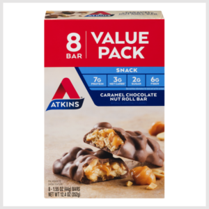 Atkins Snack Bar, Caramel Chocolate Nut Roll, Value Pack