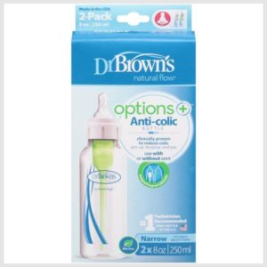 Dr. Brown’s Natural Flow Bottle, Anti-Colic, 8 Ounce, 2-Pack