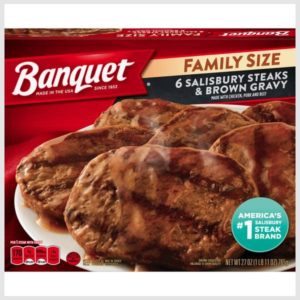 Banquet Family Size Salisbury Steaks and Brown Gravy Frozen Meal