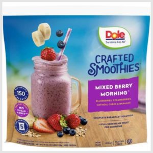 Dole Mixed Berry Oatmeal Crafted Smoothie Blends