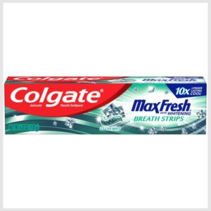 Colgate MaxFresh Whitening Toothpaste with Breath Strips, Clean Mint