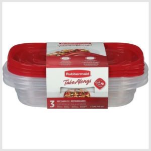 Rubbermaid Containers & Lids, Rectangles, 4 Cups