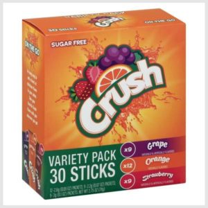 Crush Drink Mix Packets, Sugar Free, On The Go, Variety Pack