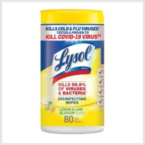 Lysol Disinfectant, Multi-Surface Antibacterial Cleaning Wipes, Lemon & Lime Blossom