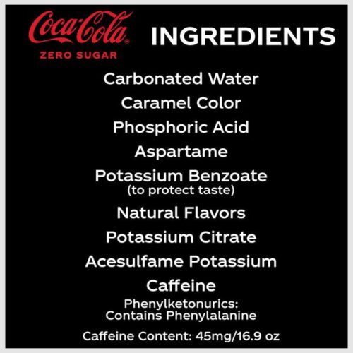 Coca Cola Zero Sugar Diet Soda Soft Drink, 6 pack