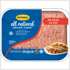 Butterball All Natural Ground Turkey, 85/15