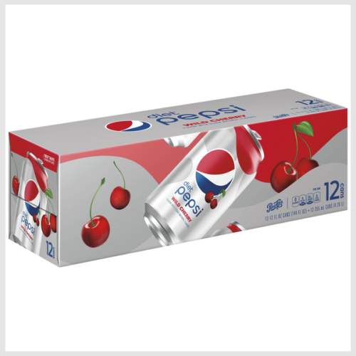 Pepsi, Diet, Cherry Cola Soda, 12 pack