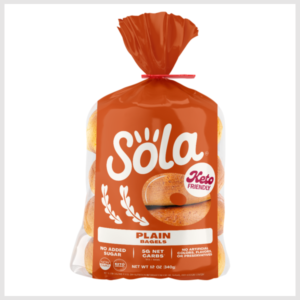 SOLA Non GMO, Keto Certified Bagels, Plain