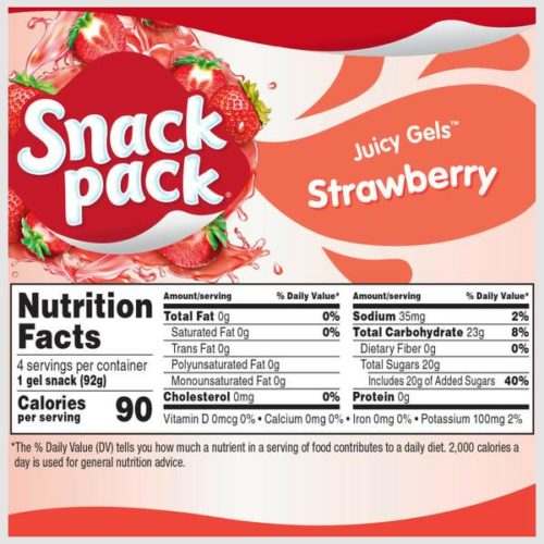Snack Pack Strawberry Flavored Juicy Gels