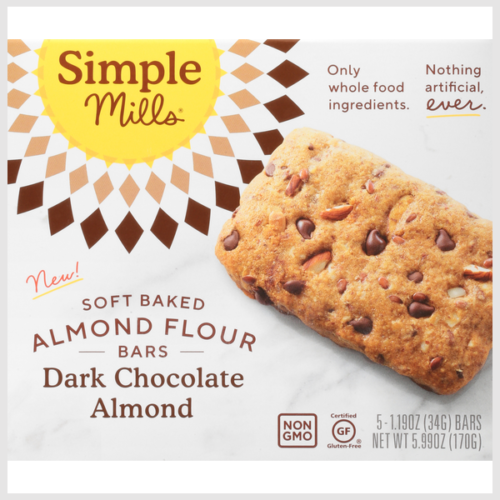 Simple Mills Almond Flour Bars, Dark Chocolate Almond, Soft Baked