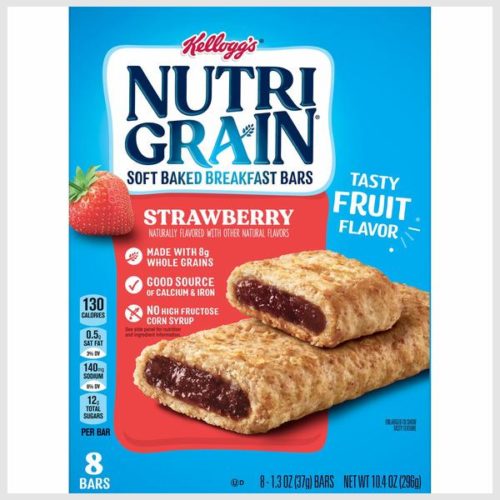 Kellogg’s Nutri-Grain Soft Baked Breakfast Bars, Made with Whole Grains, Kids Snacks, Strawberry