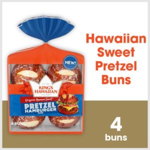 King's Hawaiian Original Hawaiian Sweet Pretzel Hamburger Buns 4PK