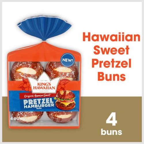 King's Hawaiian Original Hawaiian Sweet Pretzel Hamburger Buns 4PK