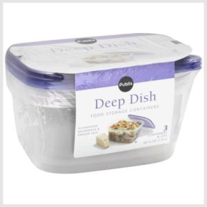 Publix Food Storage Containers, Deep Dish, 64 oz