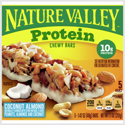 Nature Valley Coconut Almond Chewy Protein Granola Bars Lunch Box Snacks
