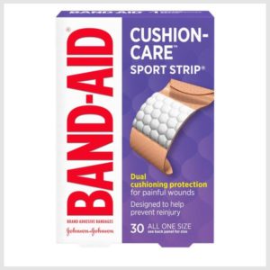 BAND-AID Cushion Care Sport Strip Adhesive Bandages