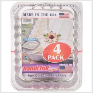 Handi-foil Cake Pans & Lids, 13 x 9, 4 Pack