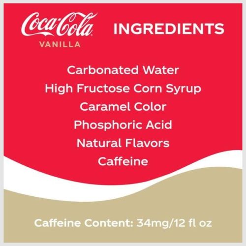 Coca-Cola Vanilla Soda Soft Drink, 12 pack