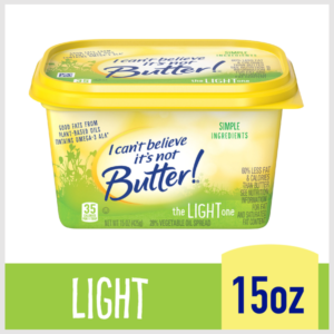 I Can't Believe It's Not Butter Vegetable Oil Spread, 28%, The Light One, 15 ounce