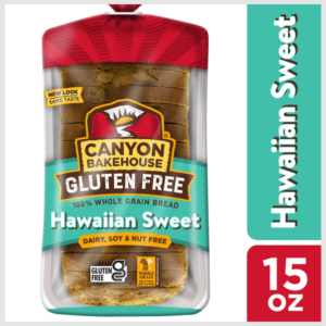 Canyon Bakehouse Hawaiian Sweet Gluten Free Bread, Whole Grain Sandwich Bread, Fresh, 15 oz Loaf
