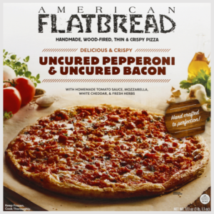 American Flatbread Pizza, Uncured Pepperoni & Uncured Bacon, Delicious & Crispy