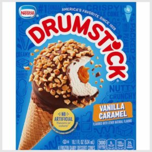 Drumstick Vanilla Caramel Frozen Dairy Dessert Cones