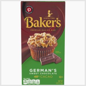Baker's German's Sweet Chocolate Premium Baking Bar with 48% Cacao