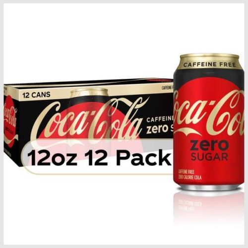 Coca Cola Zero Sugar Caffeine Free Soda Soft Drink, 12 pack