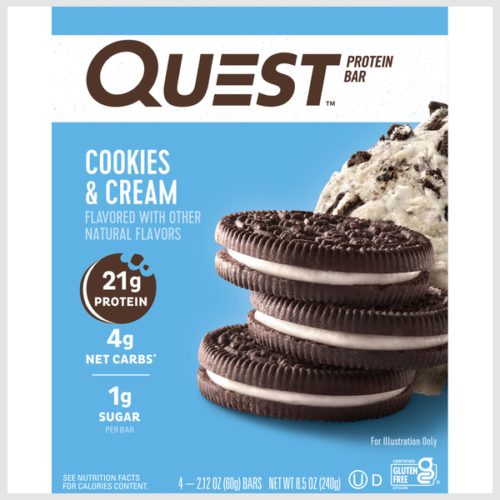 Quest Bar Cookies & Cream Protein Bar 4pk