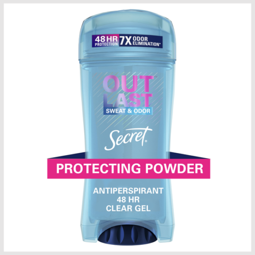 Secret Outlast Clear Gel Antiperspirant Deodorant for Women, Protecting Powder