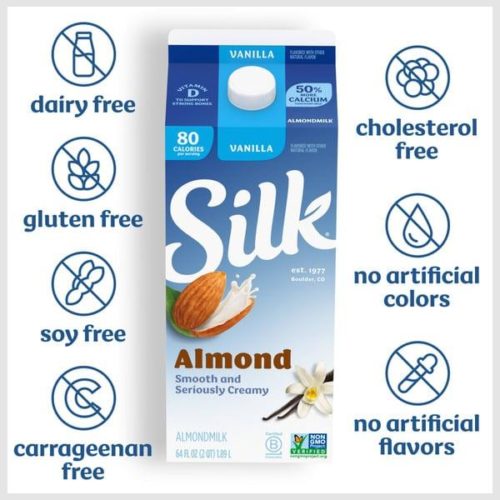 Silk Vanilla Almond Milk, Dairy Free, Gluten Free, Soy Free