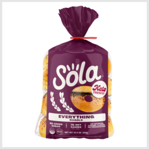 SOLA Non GMO, Keto Certified Bagels, Everything