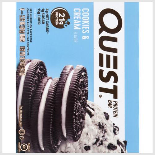 Quest Bar Cookies & Cream Protein Bar 4pk