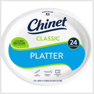 Chinet Paper Oval Platter 12 5/8 x 10in (24 Count)