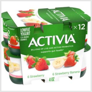 Activia Probiotic Strawberry & Strawberry Banana Variety Pack Yogurt