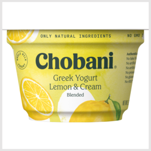 Chobani Whole Milk Greek Yogurt Lemon & Cream Blended 5.3