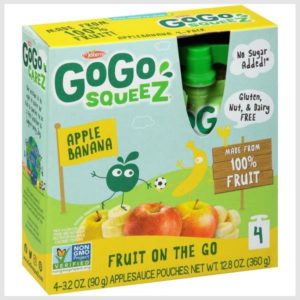 GoGo Squeez Applesauce, Fruit On The Go, Apple Banana, 4 Pack