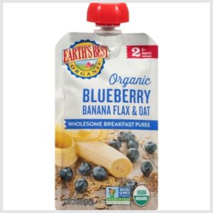 Earth's Best Breakfast Puree, Wholesome, Organic, Banana Blueberry & Oat, 2 (6+ Months)