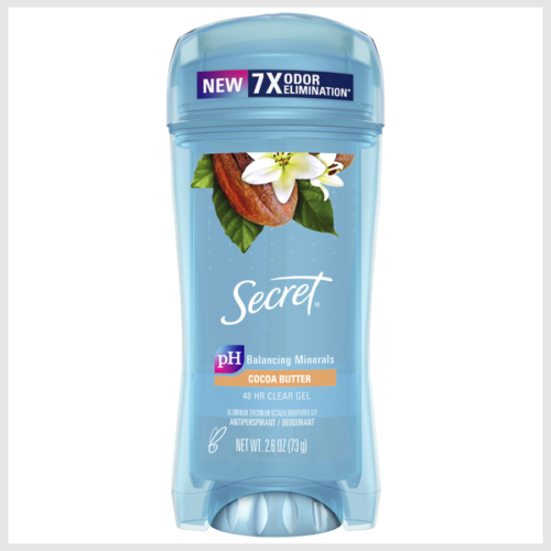 Secret Clear Gel Antiperspirant and Deodorant for Women, Cocoa Butter Scent