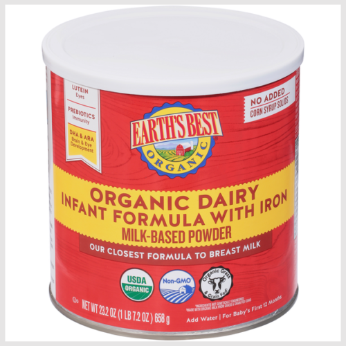 Earth's Best Infant Formula with Iron, Organic Dairy, Milk-Based Powder