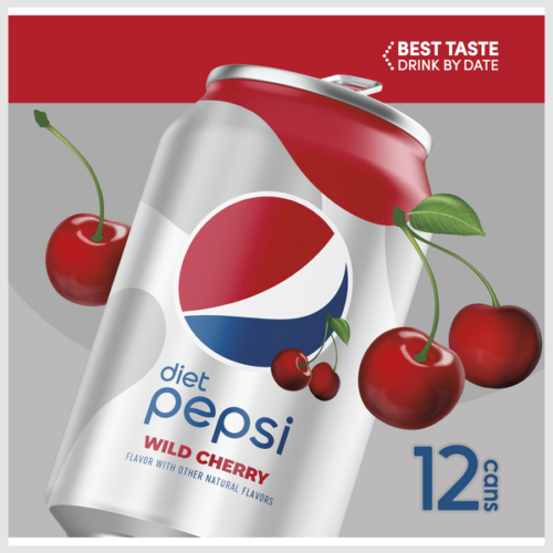 Pepsi, Diet, Cherry Cola Soda, 12 pack